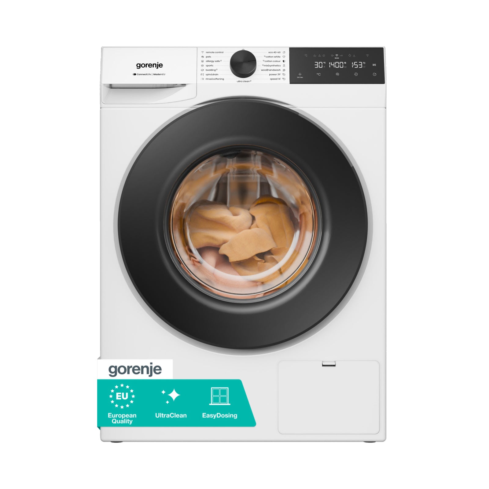 GORENJE Washer Front Load 8KG 1400Rpm Inverter Wifi White